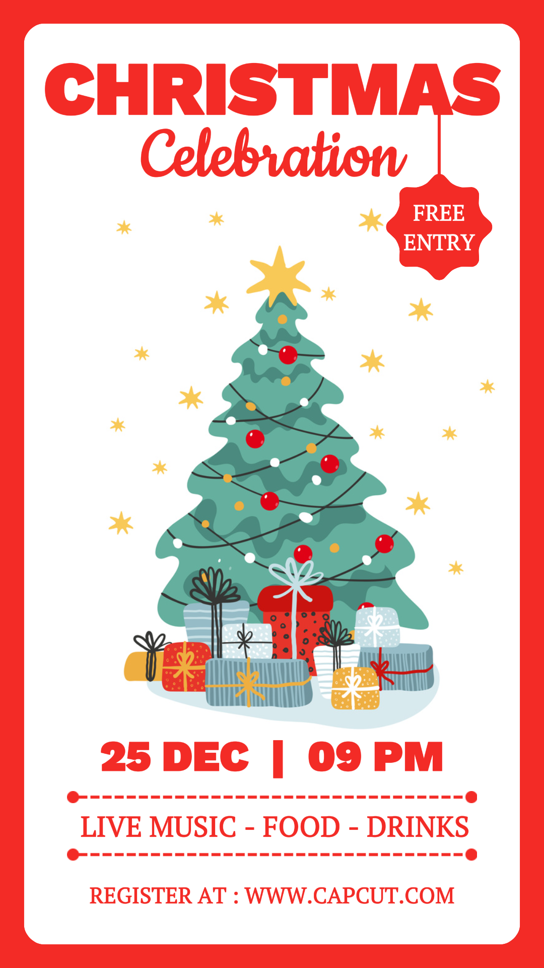 Convite de Celebração de Natal História do Instagram