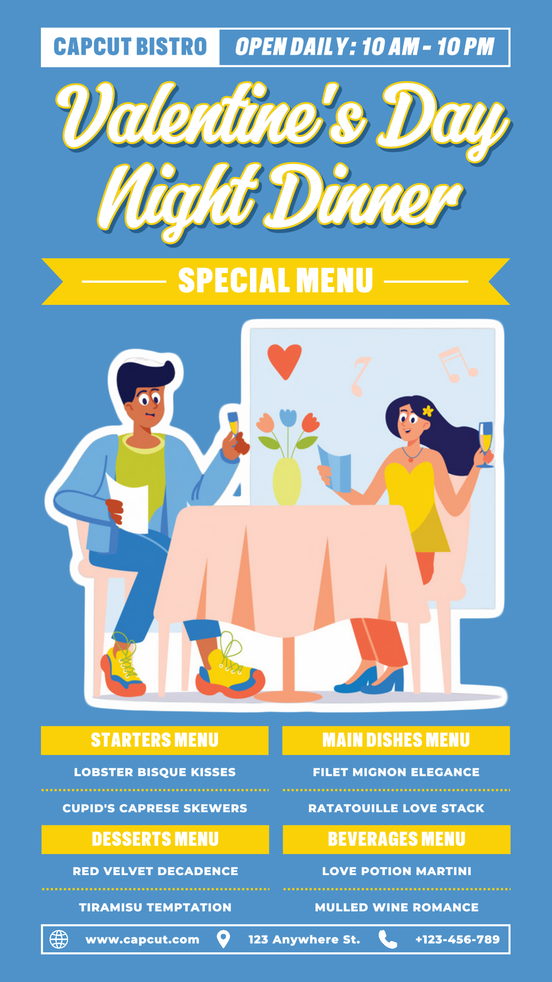 Valentinstag Nacht Abendessen Sondermenü Liste Förderung TikTok