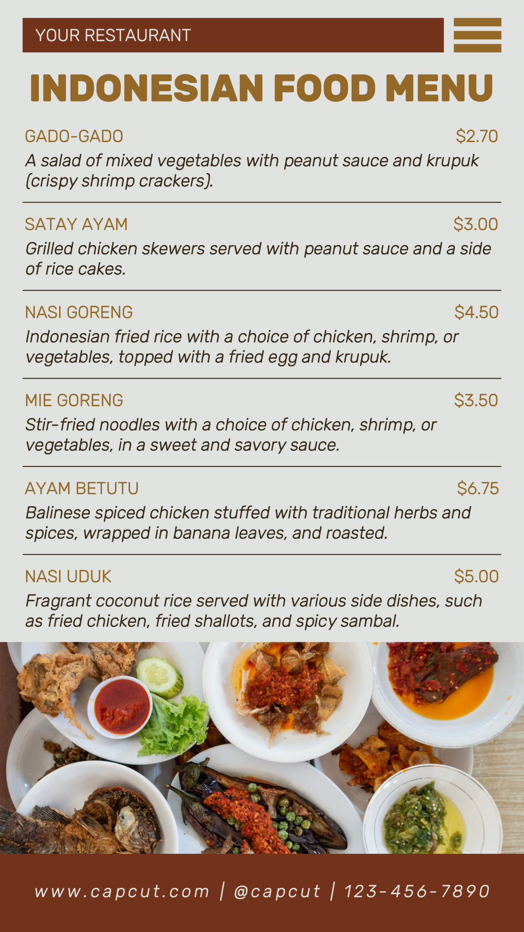 Menu Makanan Indonesia Cerita Instagram