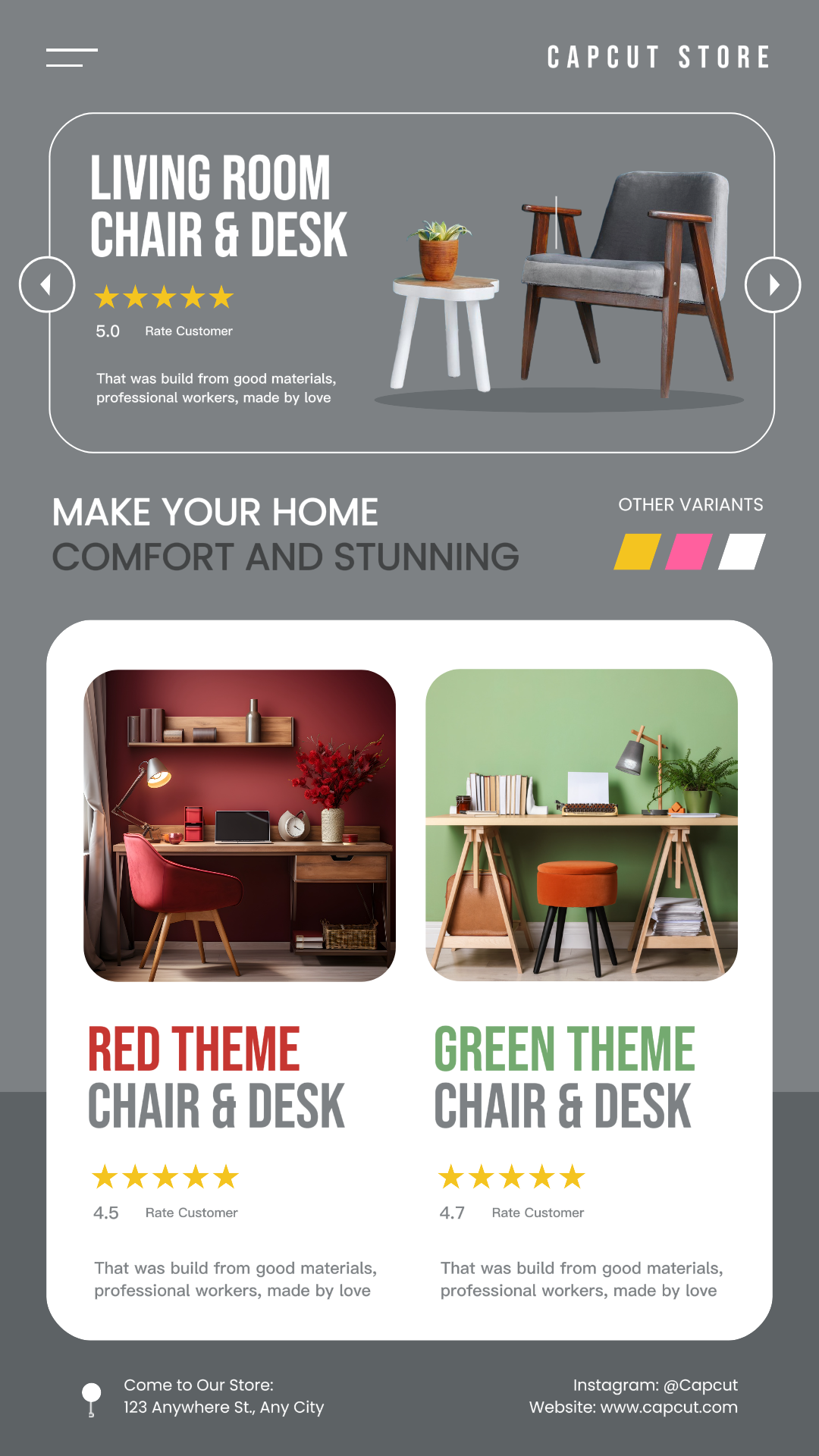 Wohnzimmerdekoration Möbel Instagram Story