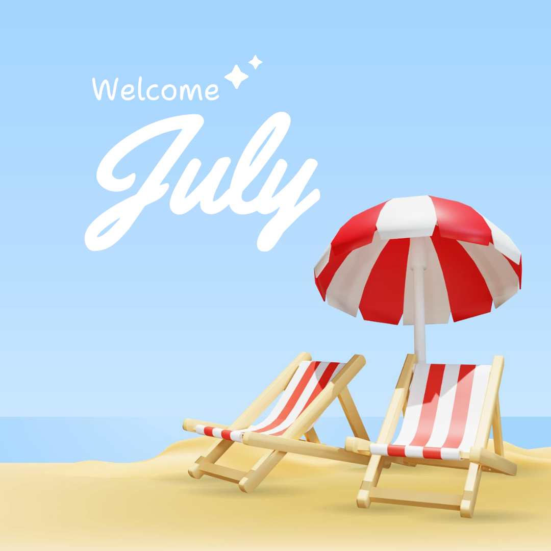 Hallo Juli kreatives Poster Instagram Poster blau