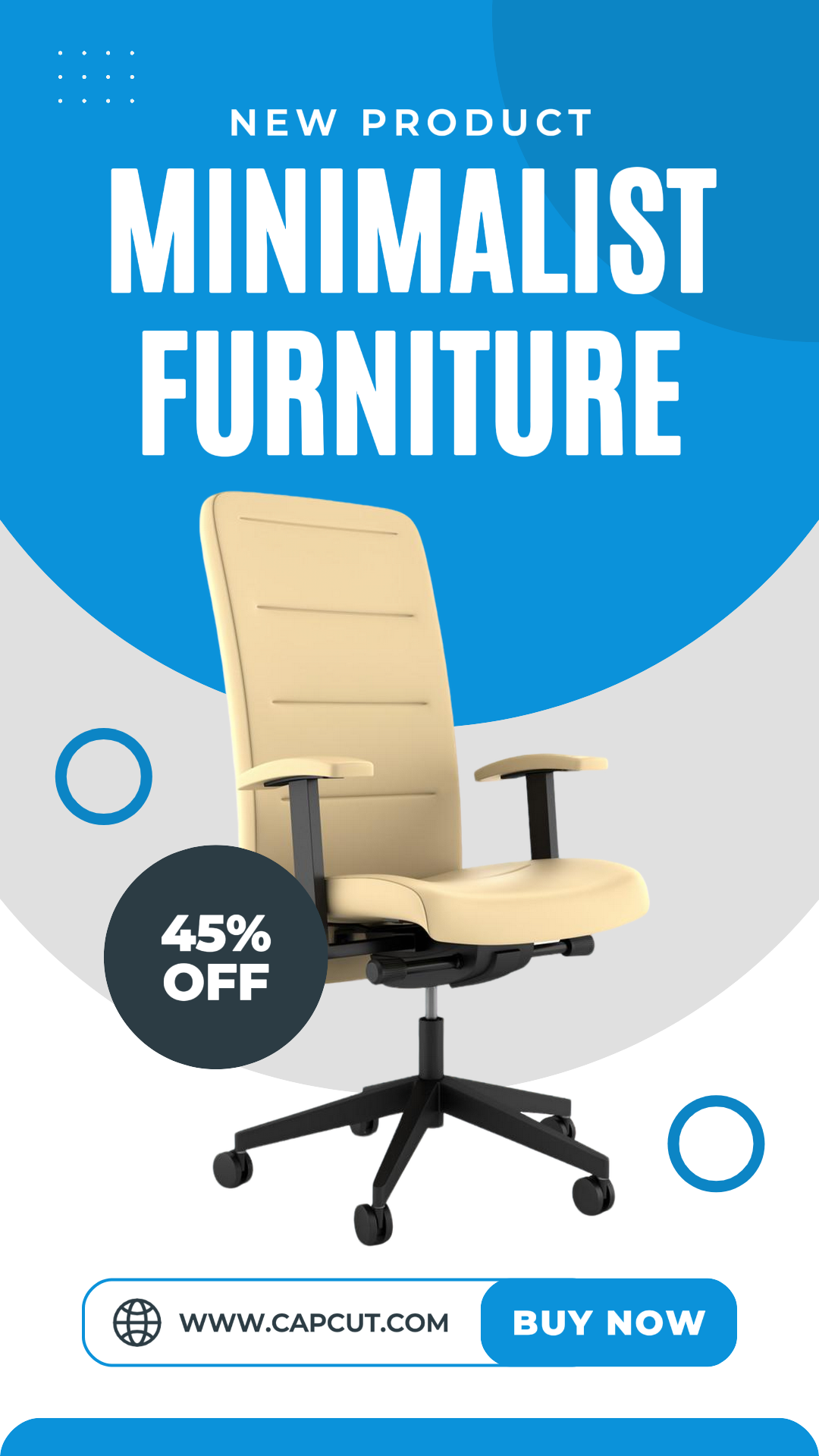 Poster Pemasaran Furnitur Rumah Tangga IG Story Biru Minimalis