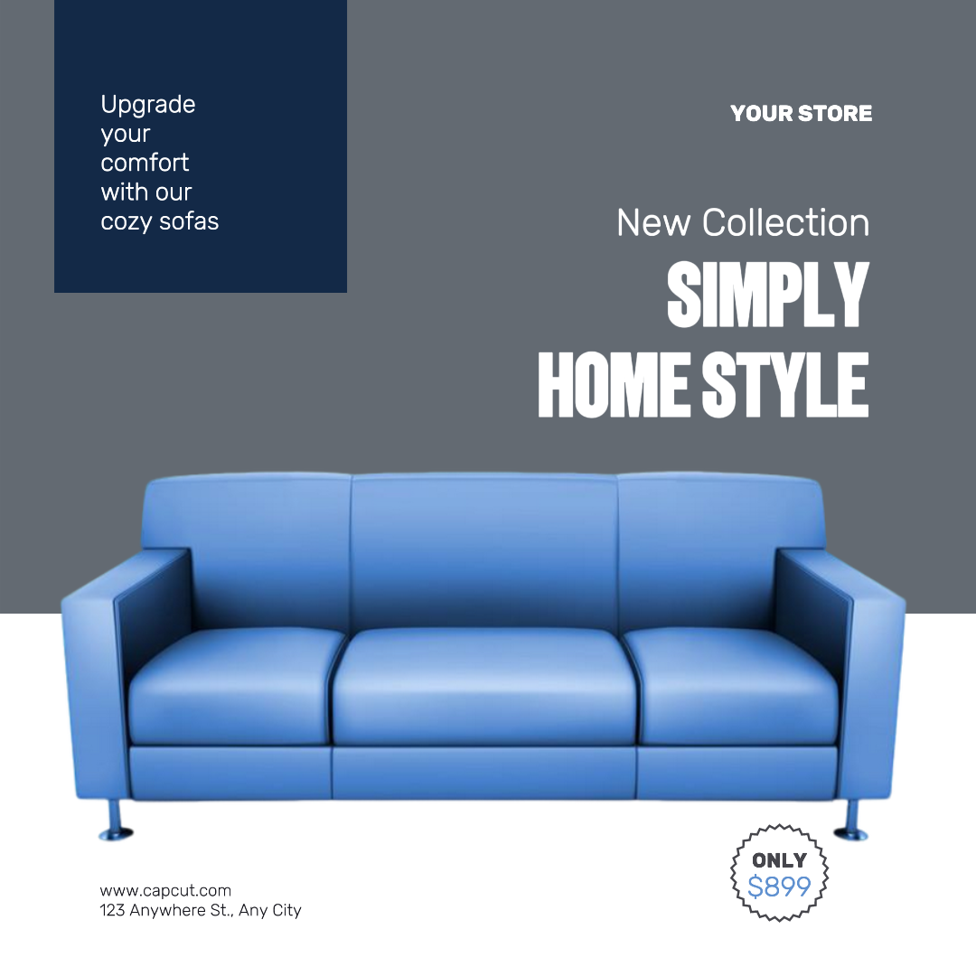 Wohnaccessoires & Möbel Marketing Poster einfach blau