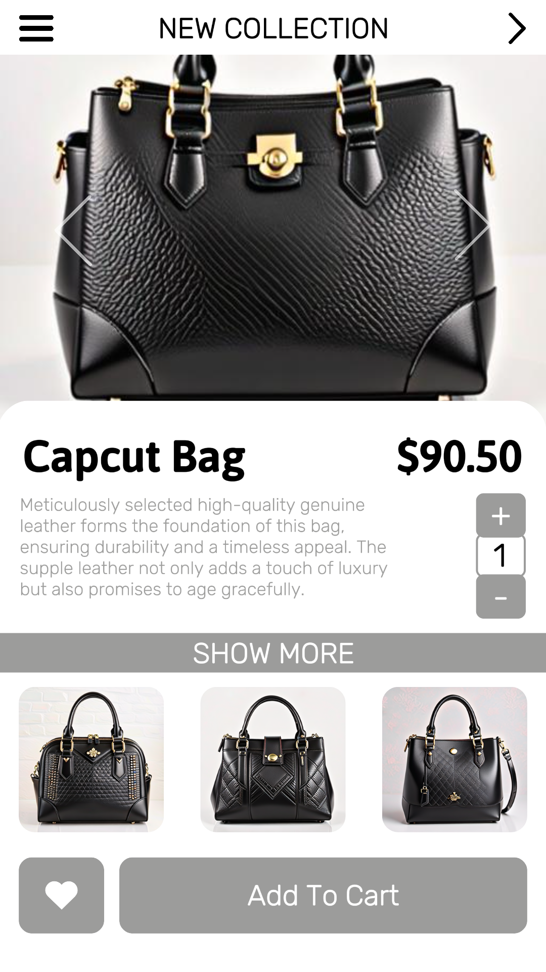 Produit de sac de mode pour femme Dislpay dans l'histoire Instagram de style UI