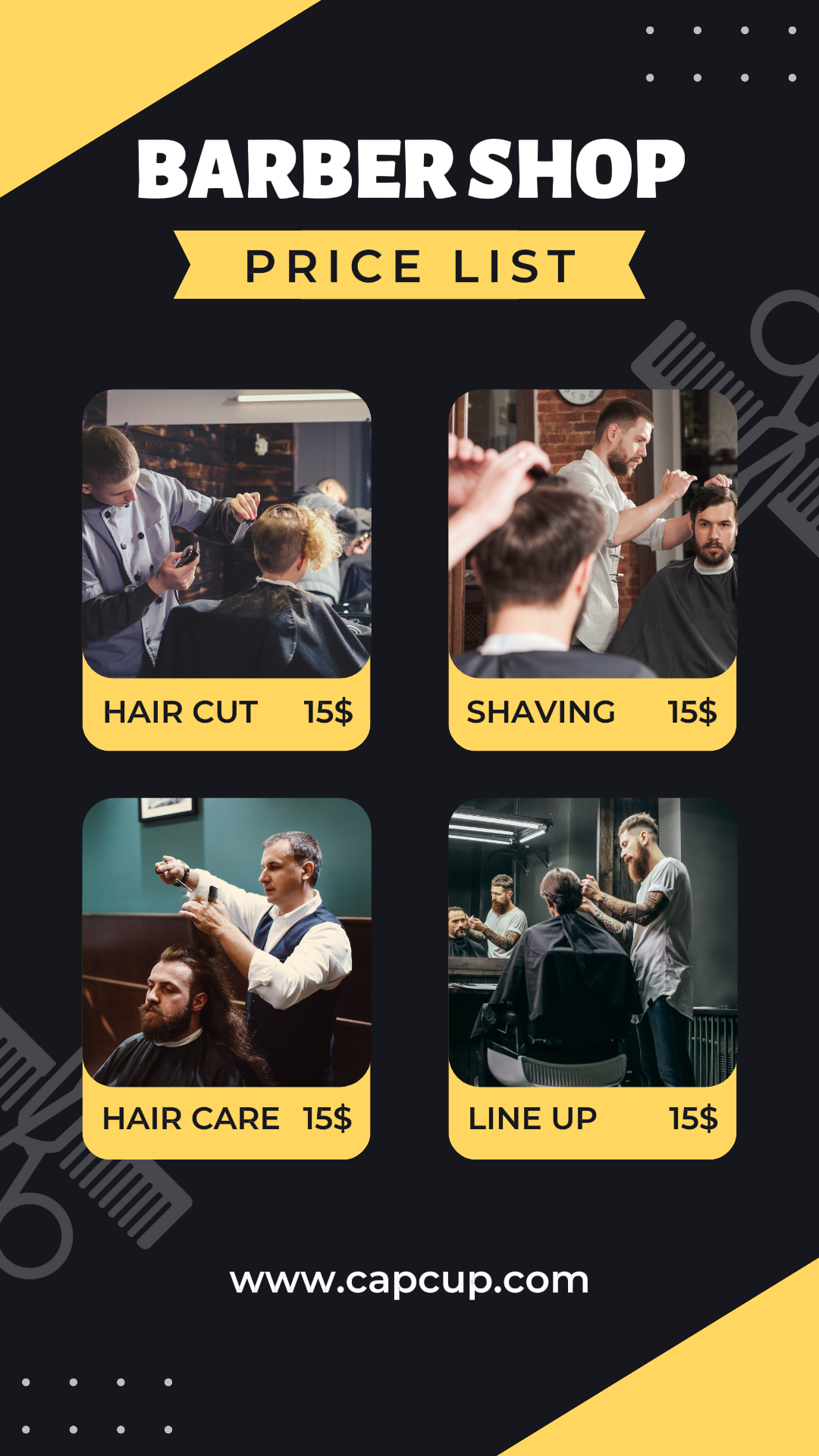 Lista de Precios de Peluquería Historia de Instagram