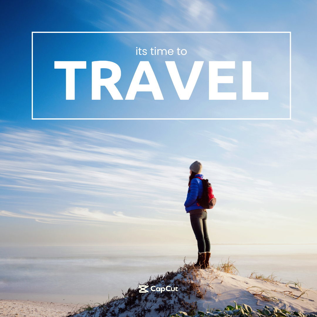 Affiche créative de voyage sur Instagram Il est temps de voyager