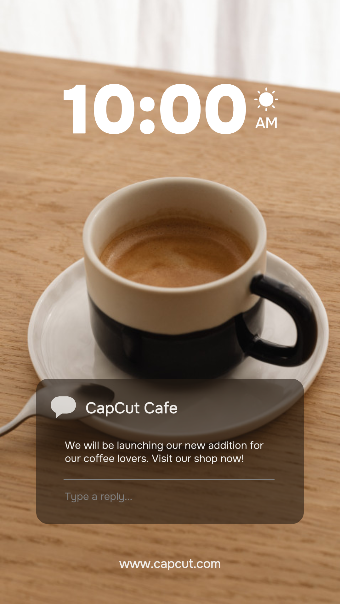 Cartel de marketing de alimentos y bebidas IU de teléfono de café