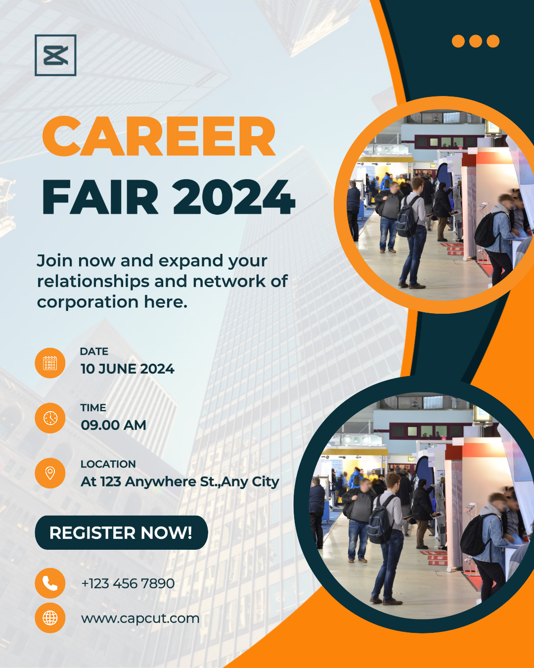 Pos Pameran Karir Oranye Biru