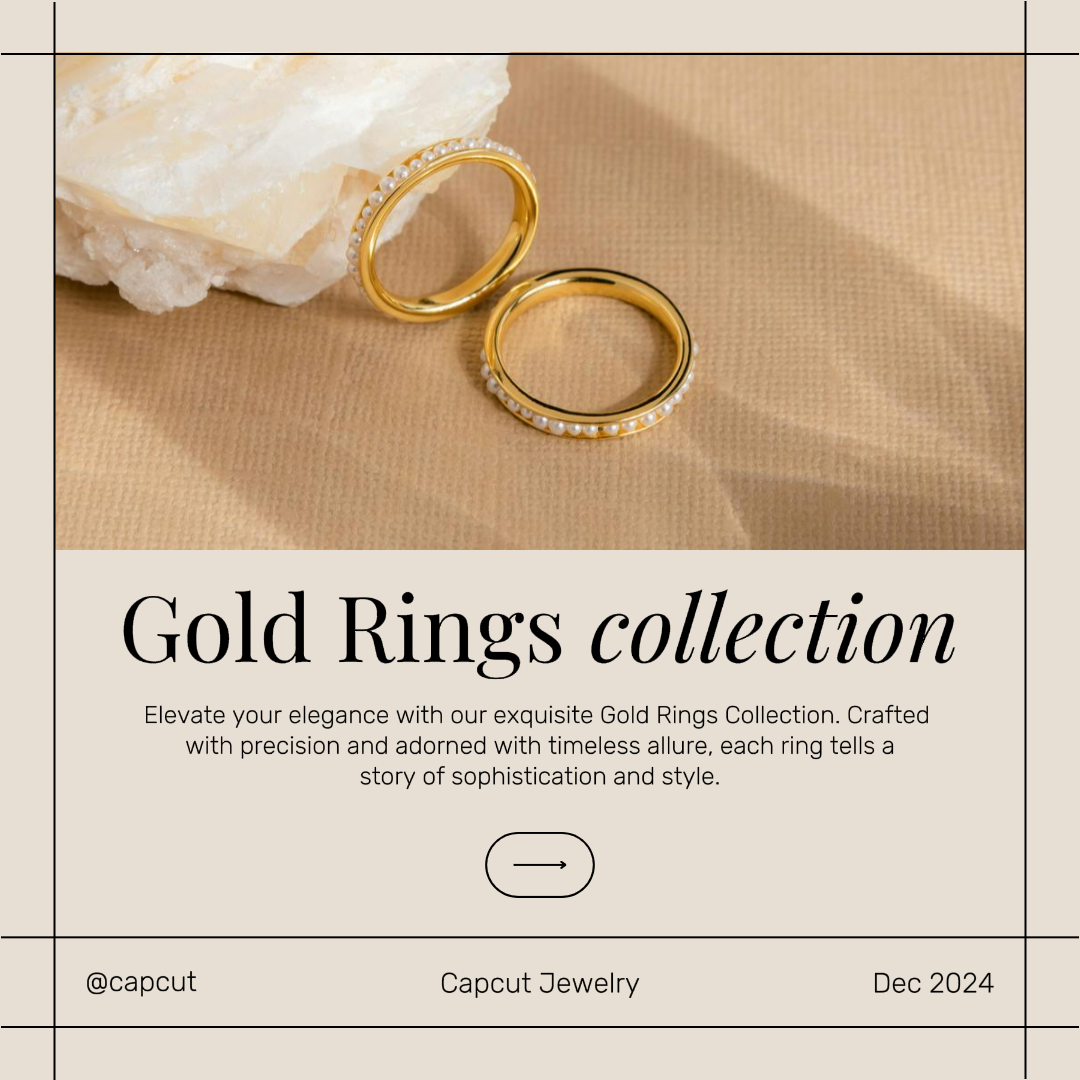 Affiche marketing de bijoux et accessoires Instagram Post Bagues en or