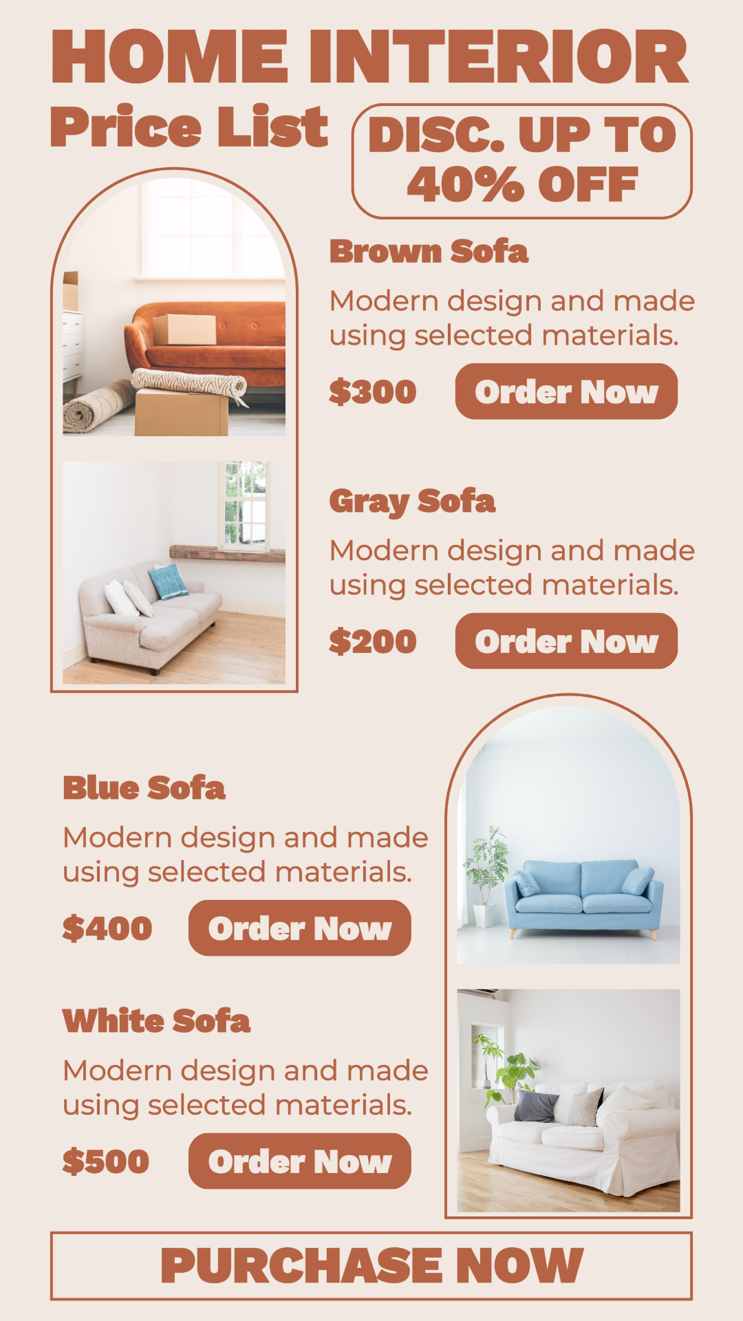 Liste de prix de l'intérieur de la maison 2024hot