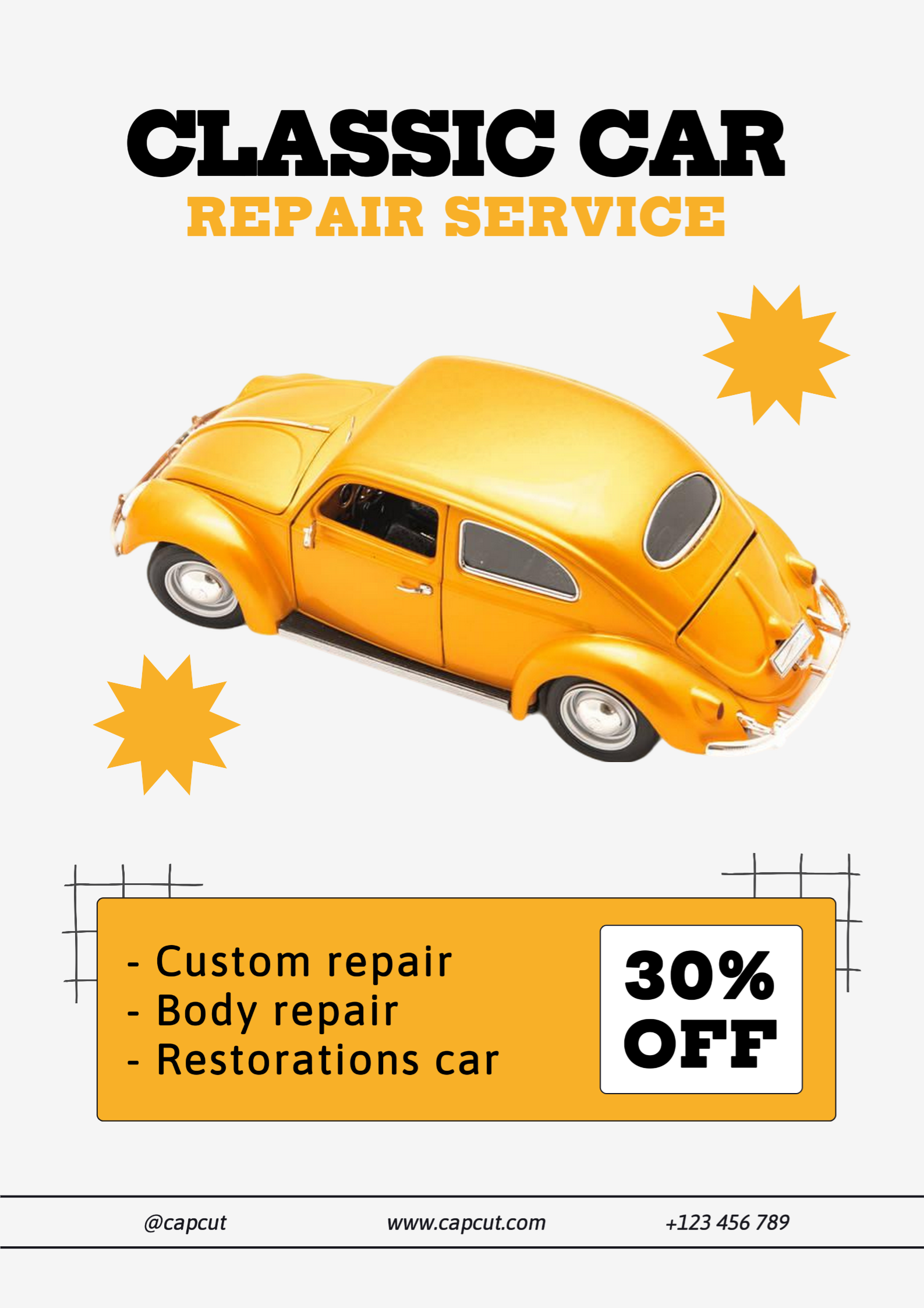 Classic car service poster template