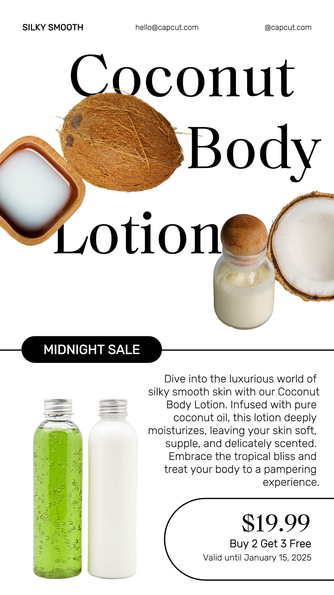 Produit de soins personnels Vente de minuit Instagram Stor