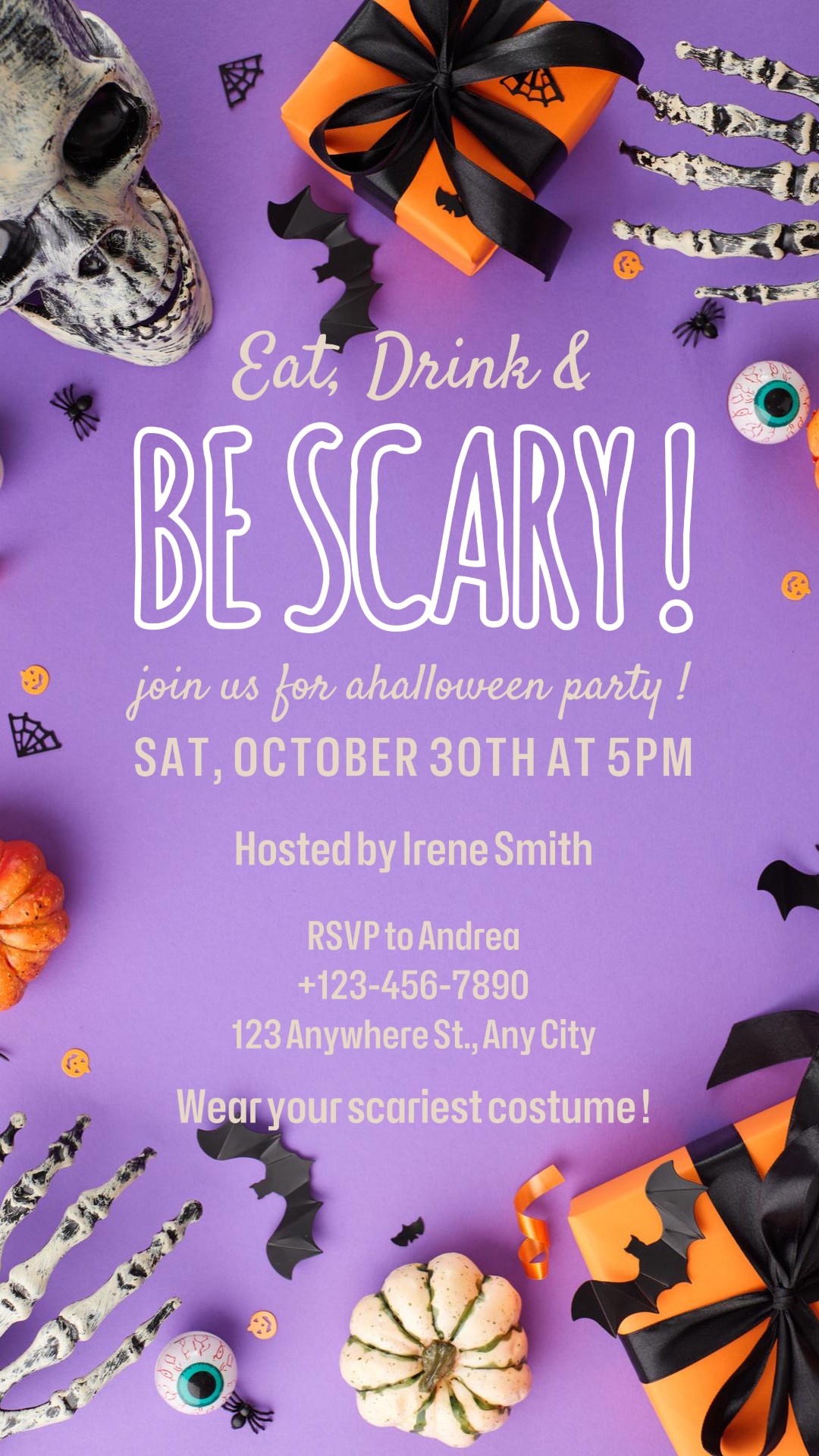 Halloween Skull Invitation Instagram Story