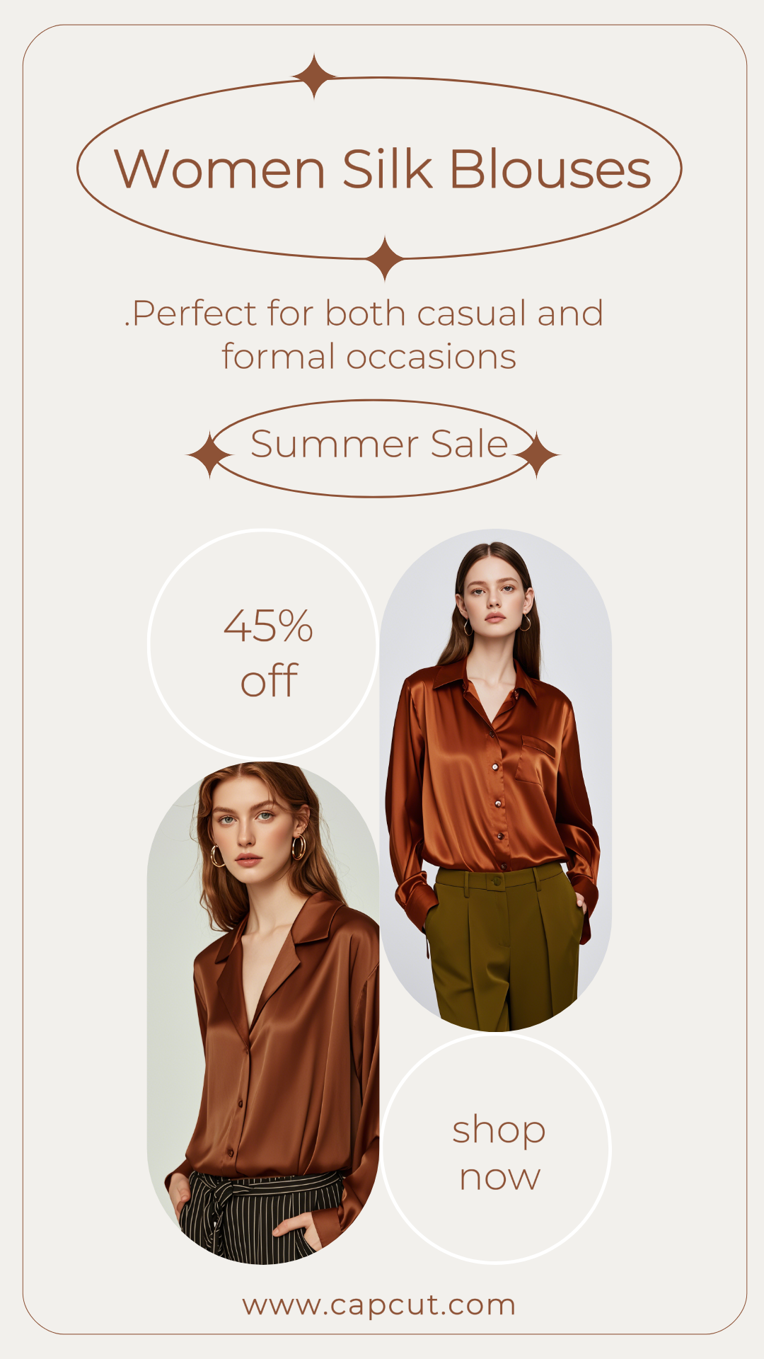 Clothing and Shoes Marketing Poster Sale Instagram Story Silk Blouses