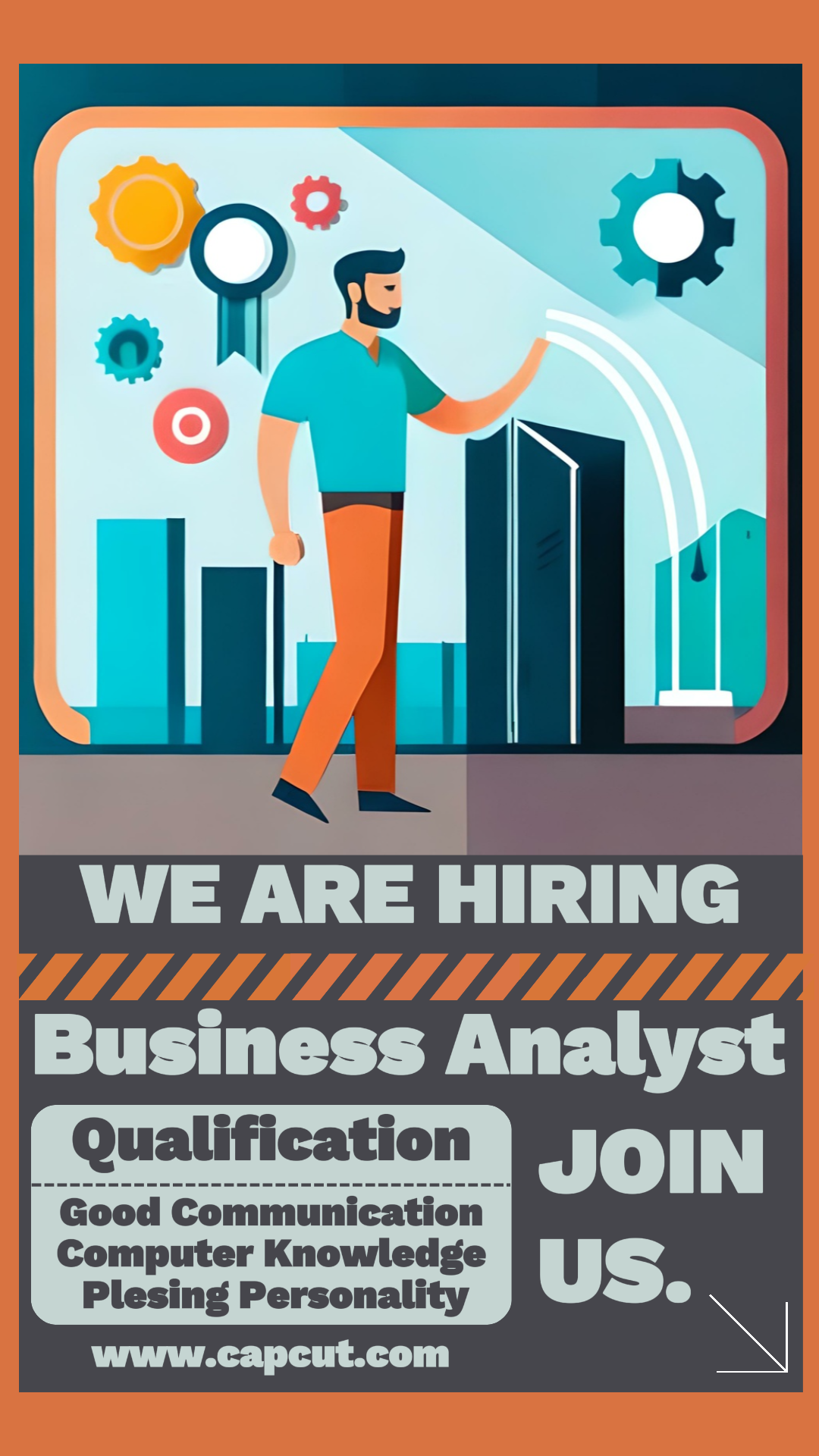 Business Hiring Analyst Orange Instagram Story