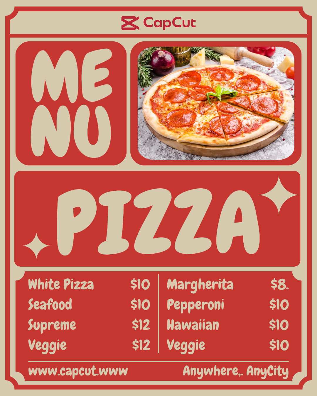 Alimentos e bebidas Pizza Menu Exibir Instagram Retrato