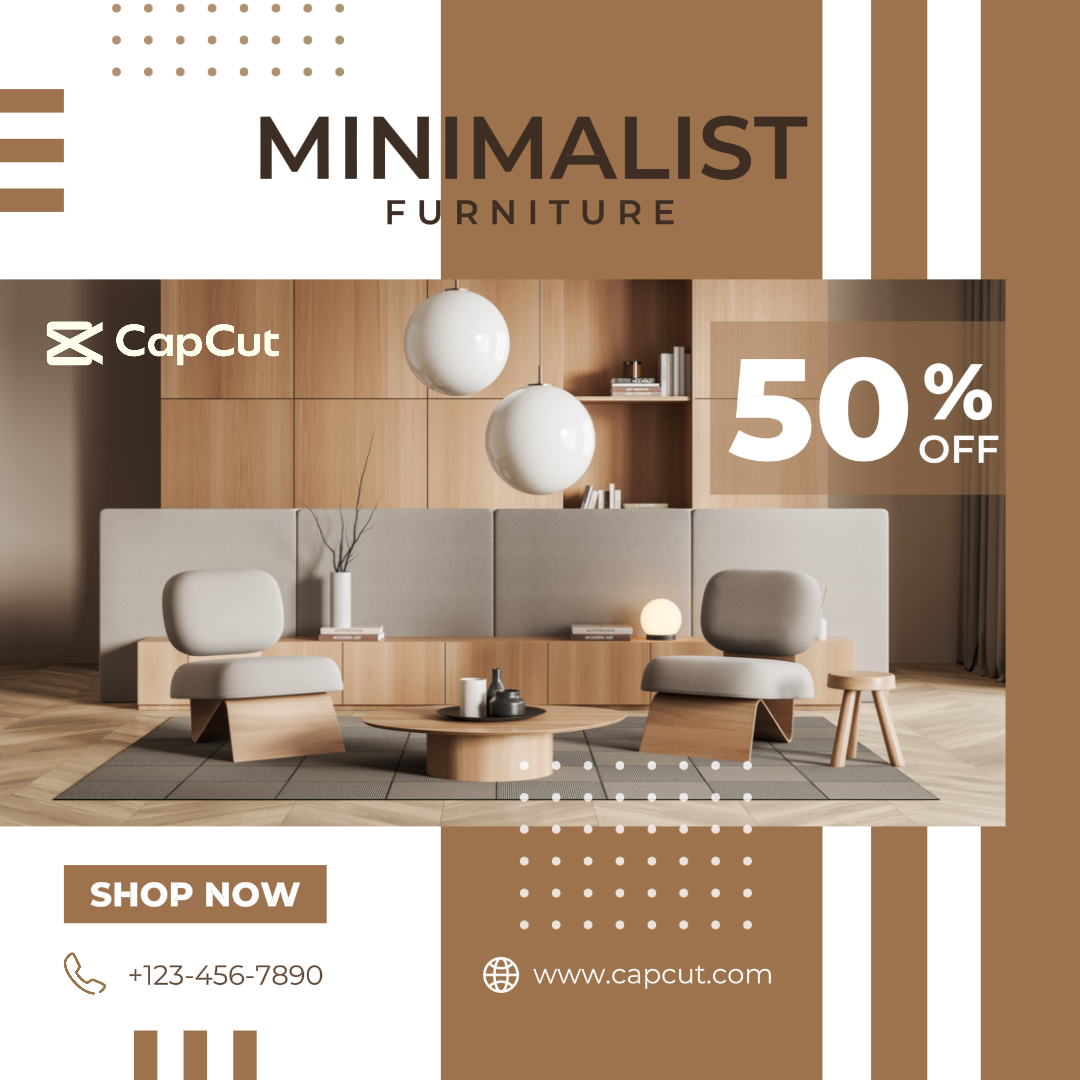 Affiche de marketing domestique Instagram Post Brown