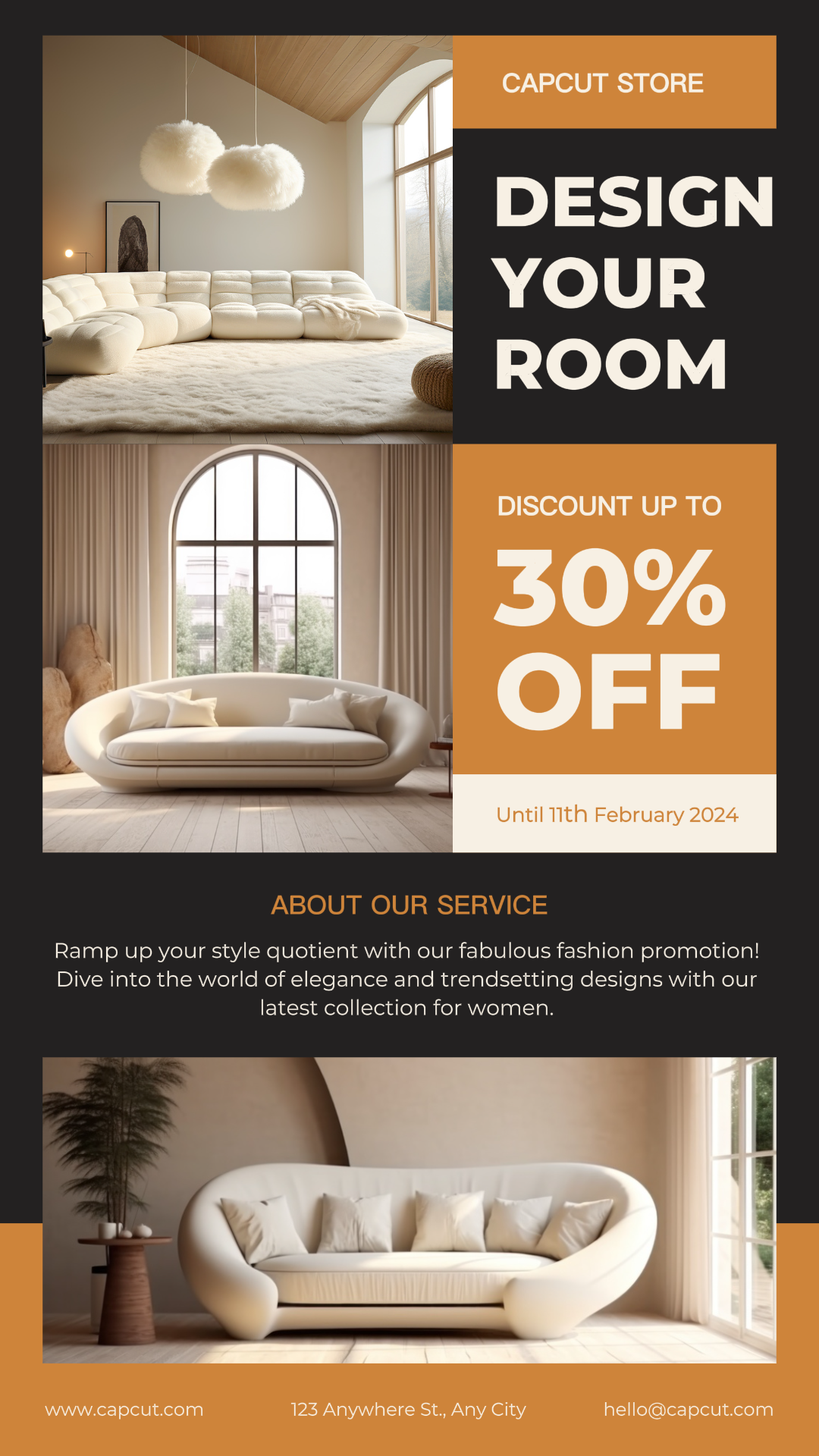 Diseño Interior Instagram Historia Naranja Moderno