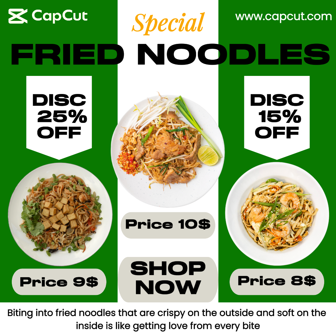 Foods And Beverage - Marketing Poster instagram Post Fried Noodles