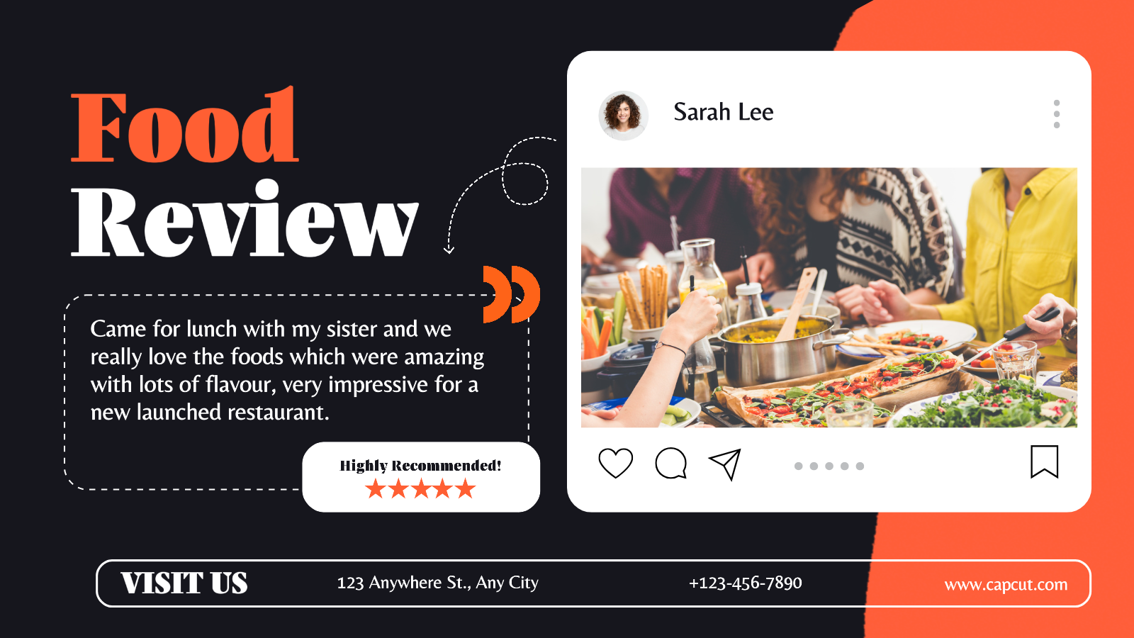 Food Restaurant Review Product Display
