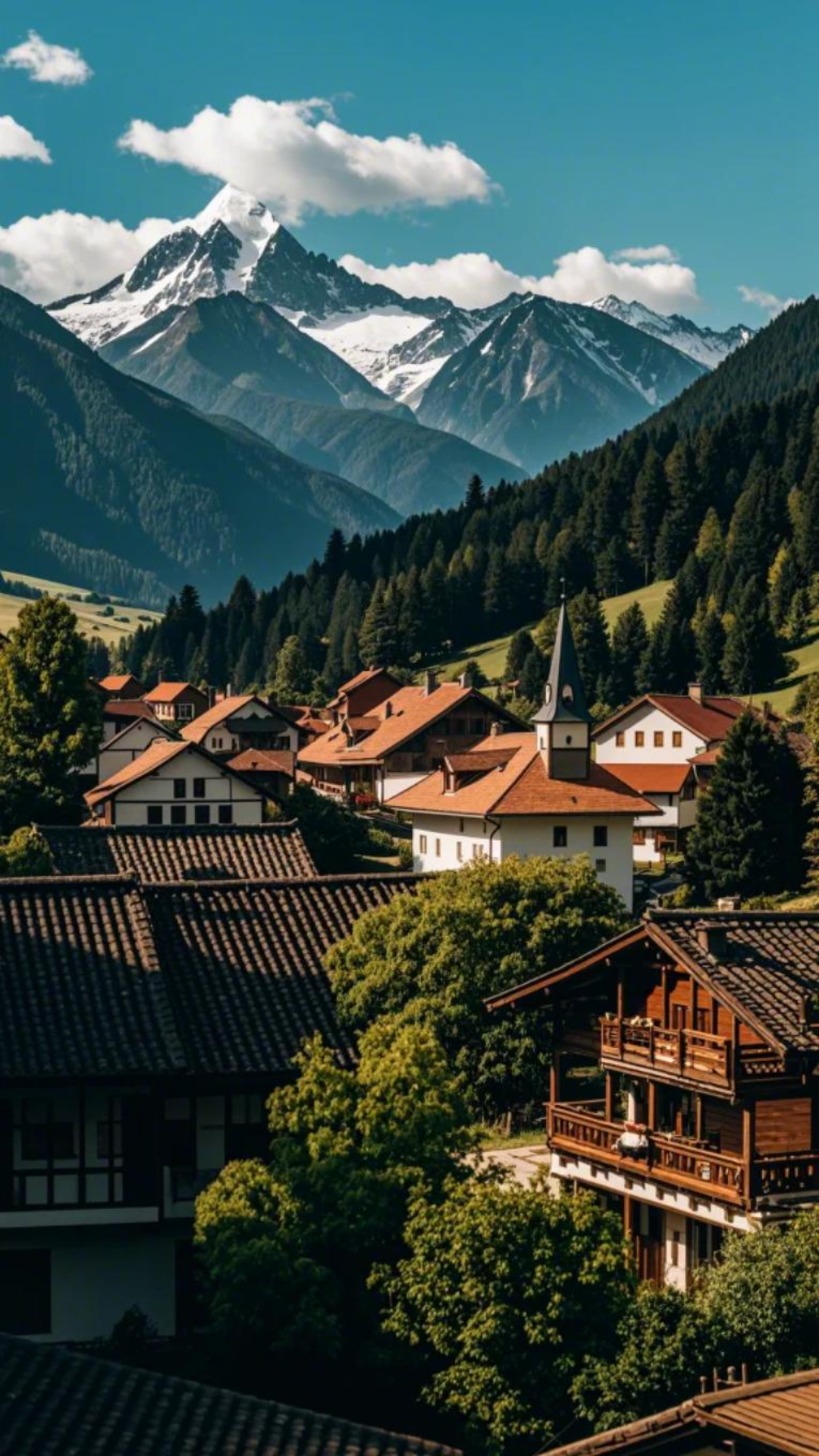 Fondo de Pantalla Póster Creativo Hermoso Pueblo