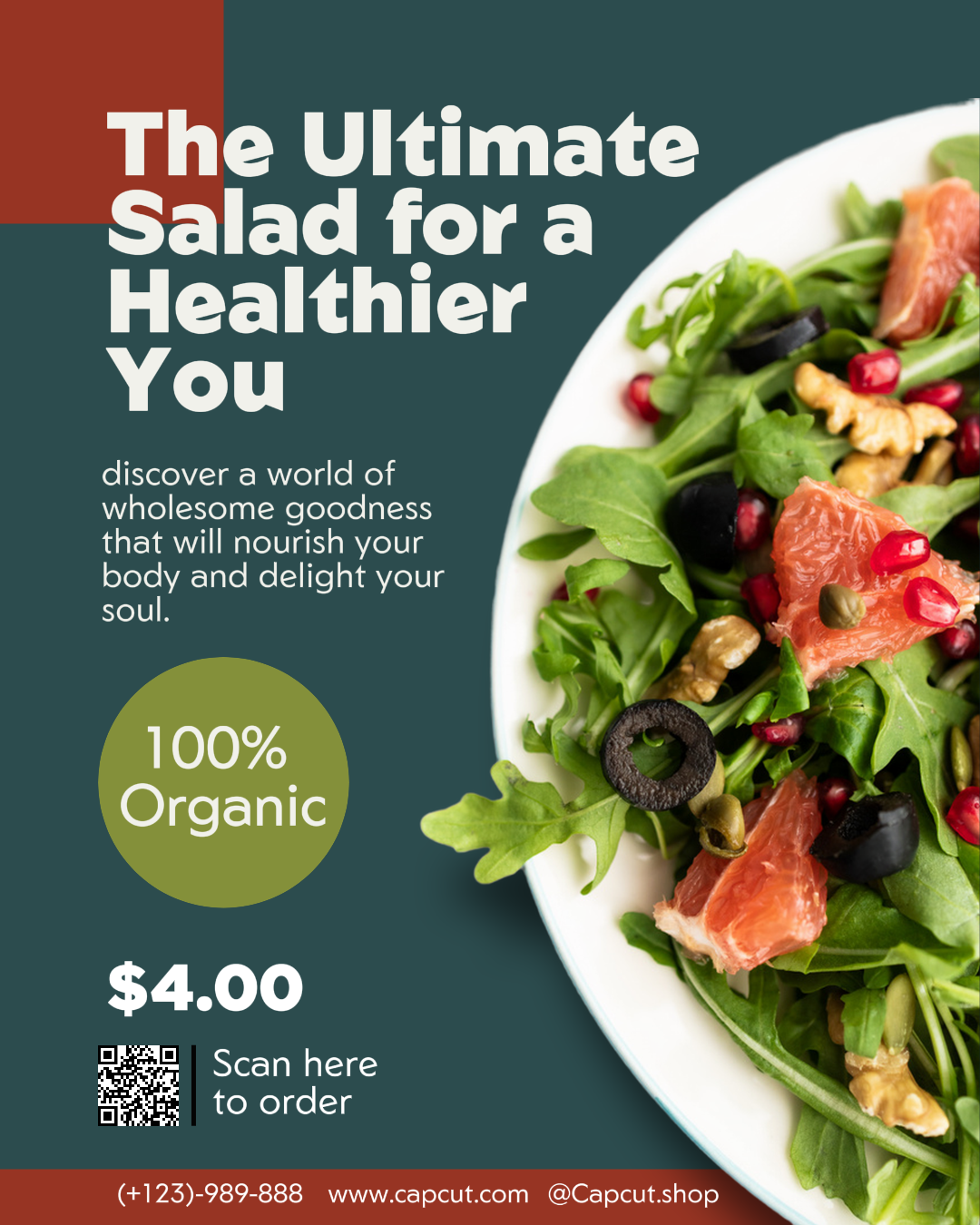 Green salad promotion for instagram post