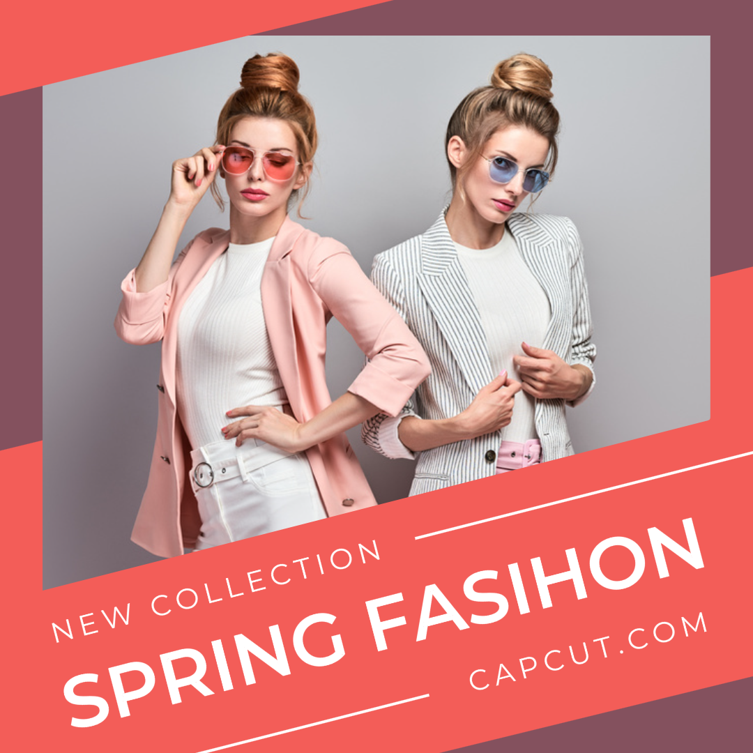 Nova coleção de moda primavera de 2024 com tema de cor vermelha radiante Post no Instagram