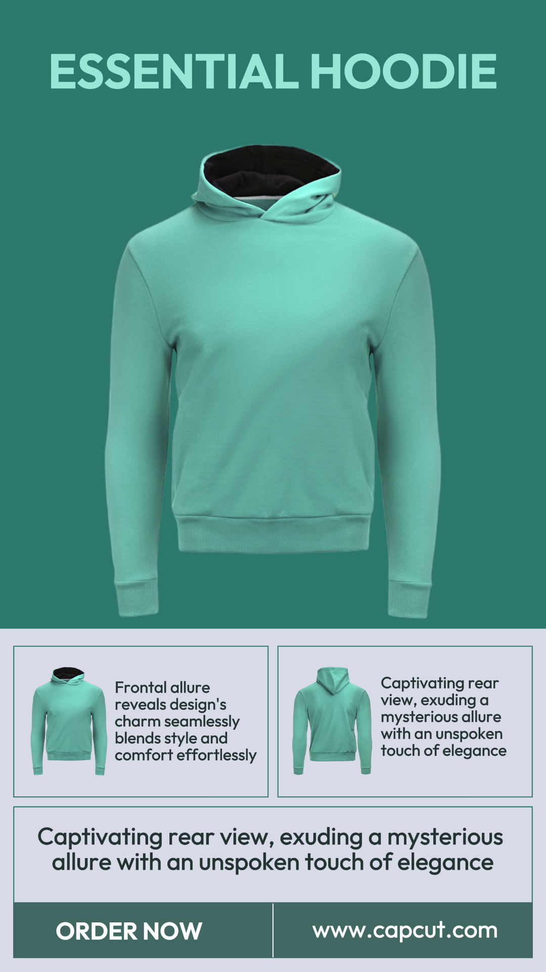 Sudadera con capucha esencial de moda Historia de Instagram