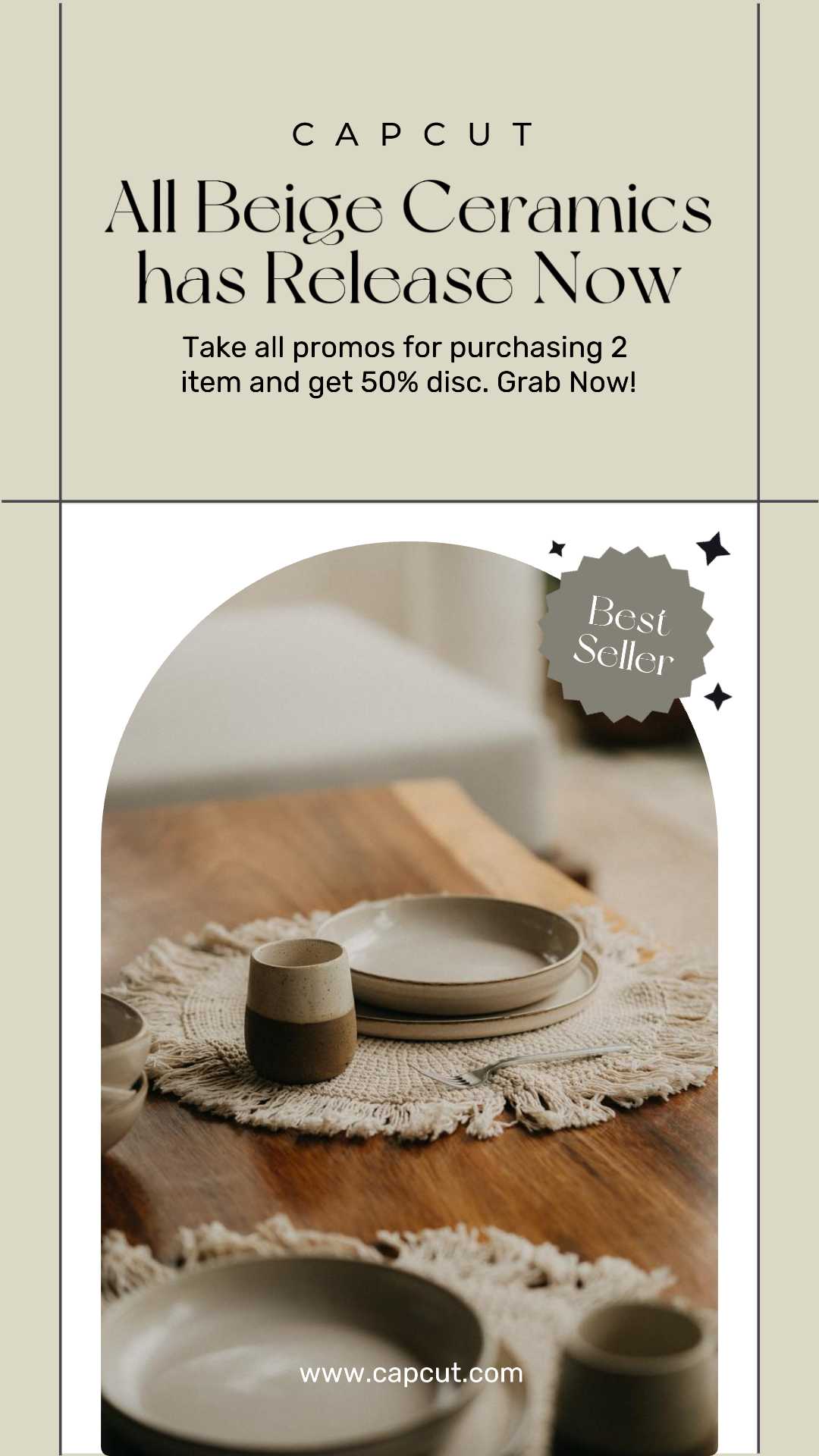 Beige Aesthetic Ceramics Display Instagram Story