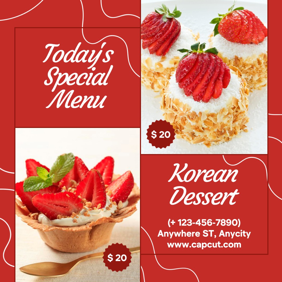 Comida Sobremesa Menu Produto Exibição Instagram Post 