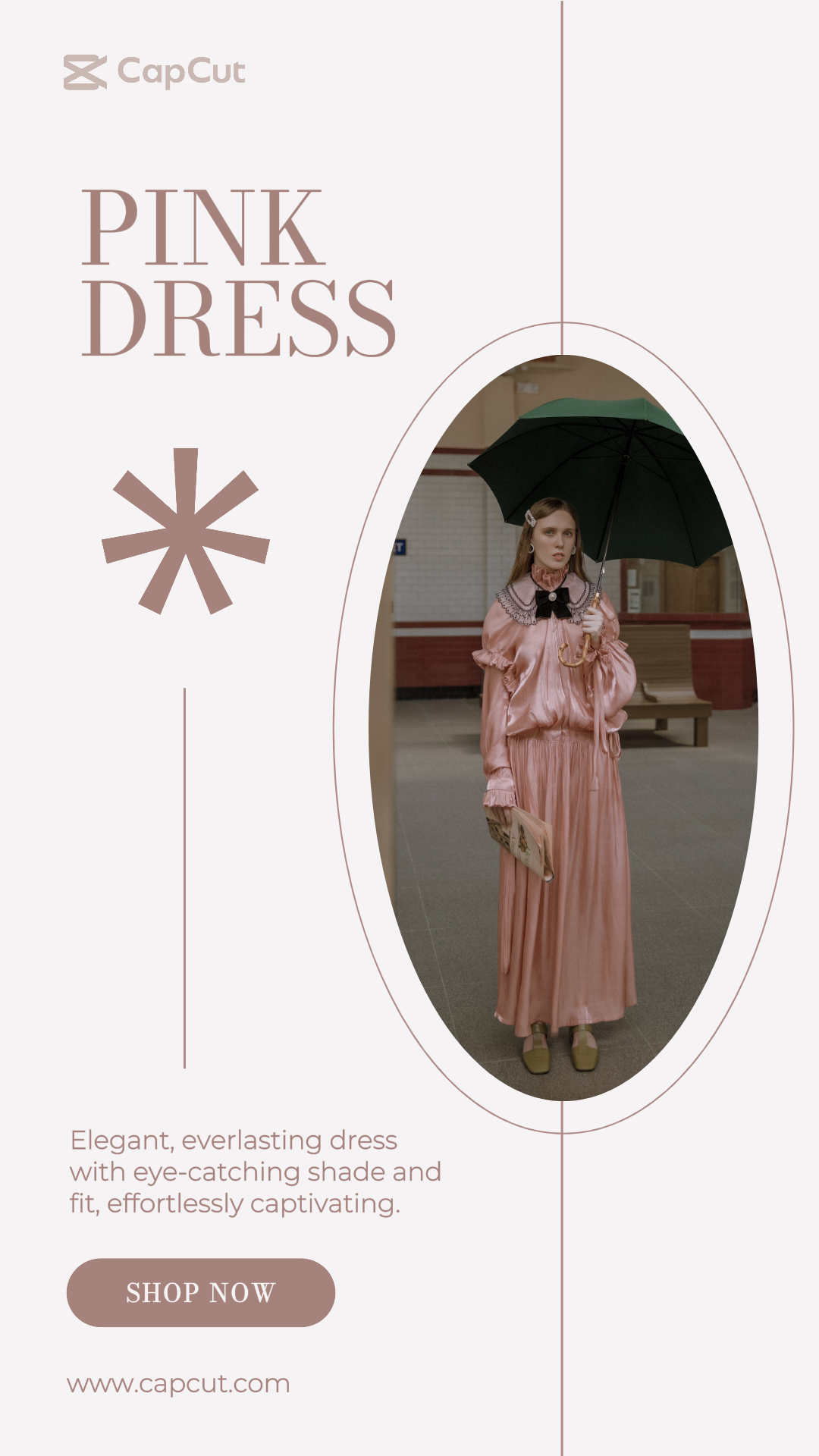 Ropa de marketing Promoción general Historia de Instagram Vestido largo Rosa