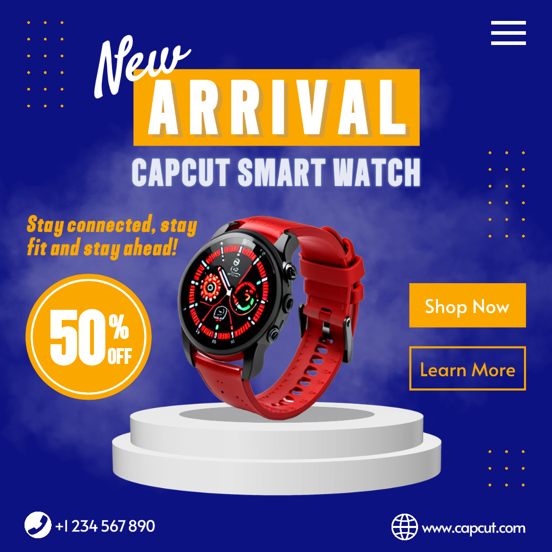 Fashion Watch New Arrival Instagram Post Blue Yellow