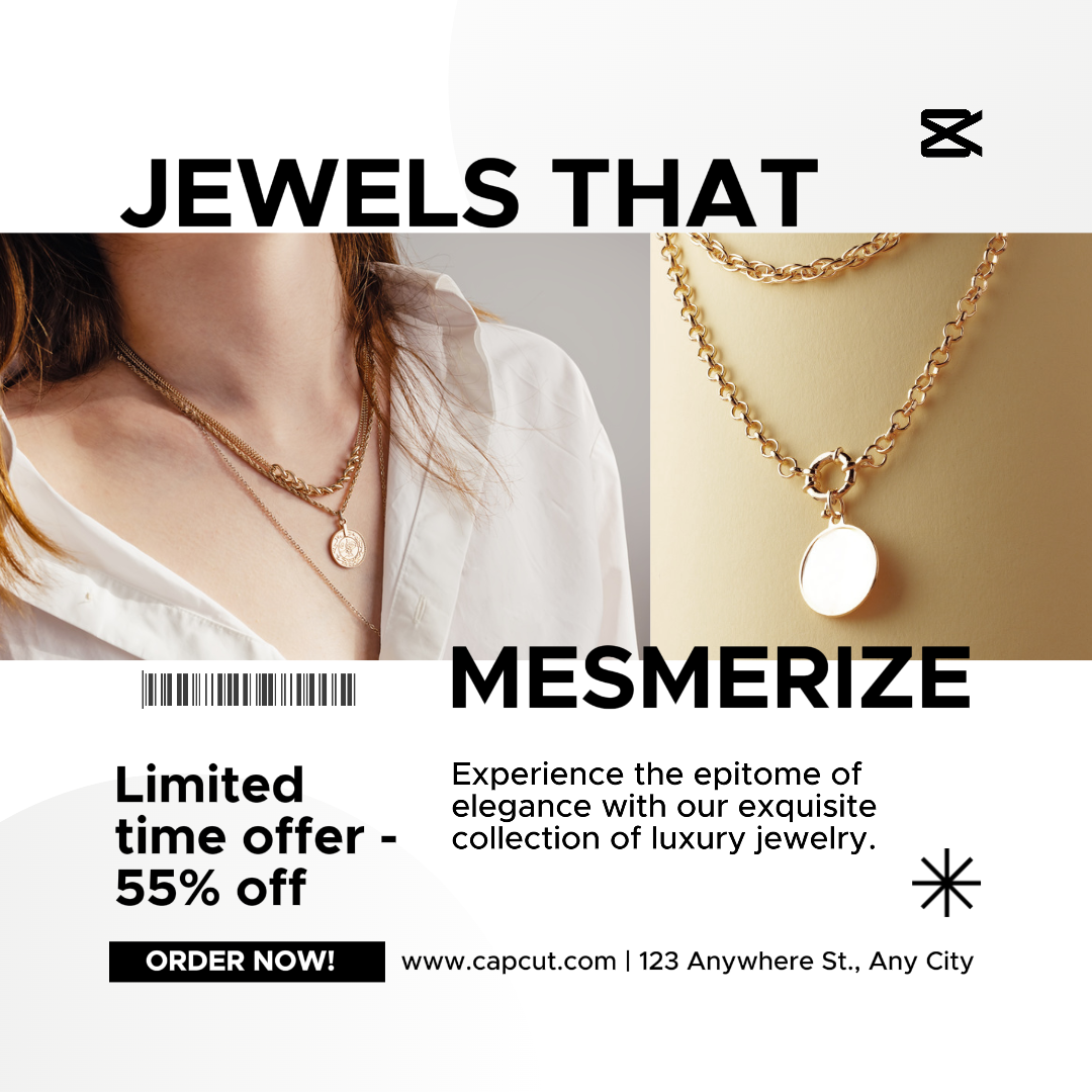 Jewelry and accessories Instagram Post Warm Beige Gold Necklace Feminine Business Sale Promotion