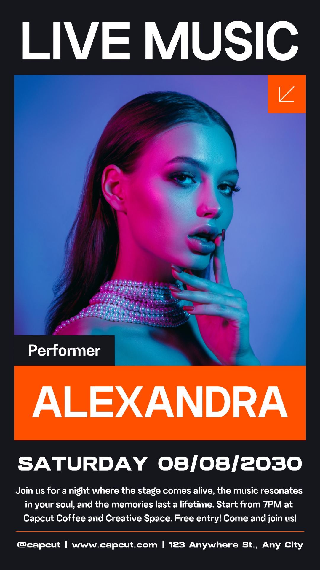 Black Modern Live Music Event Instagram Story