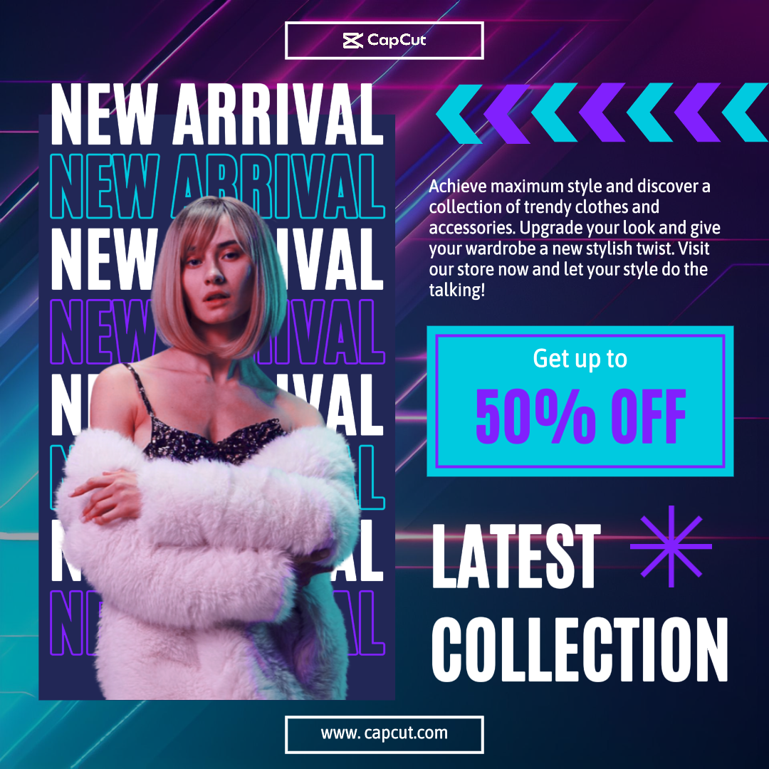 Fashion Promotion Instagram Post Neon Blue