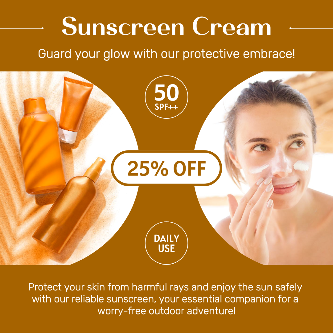 뷰티 케어 선크림 인스타그램 포스트 오렌지