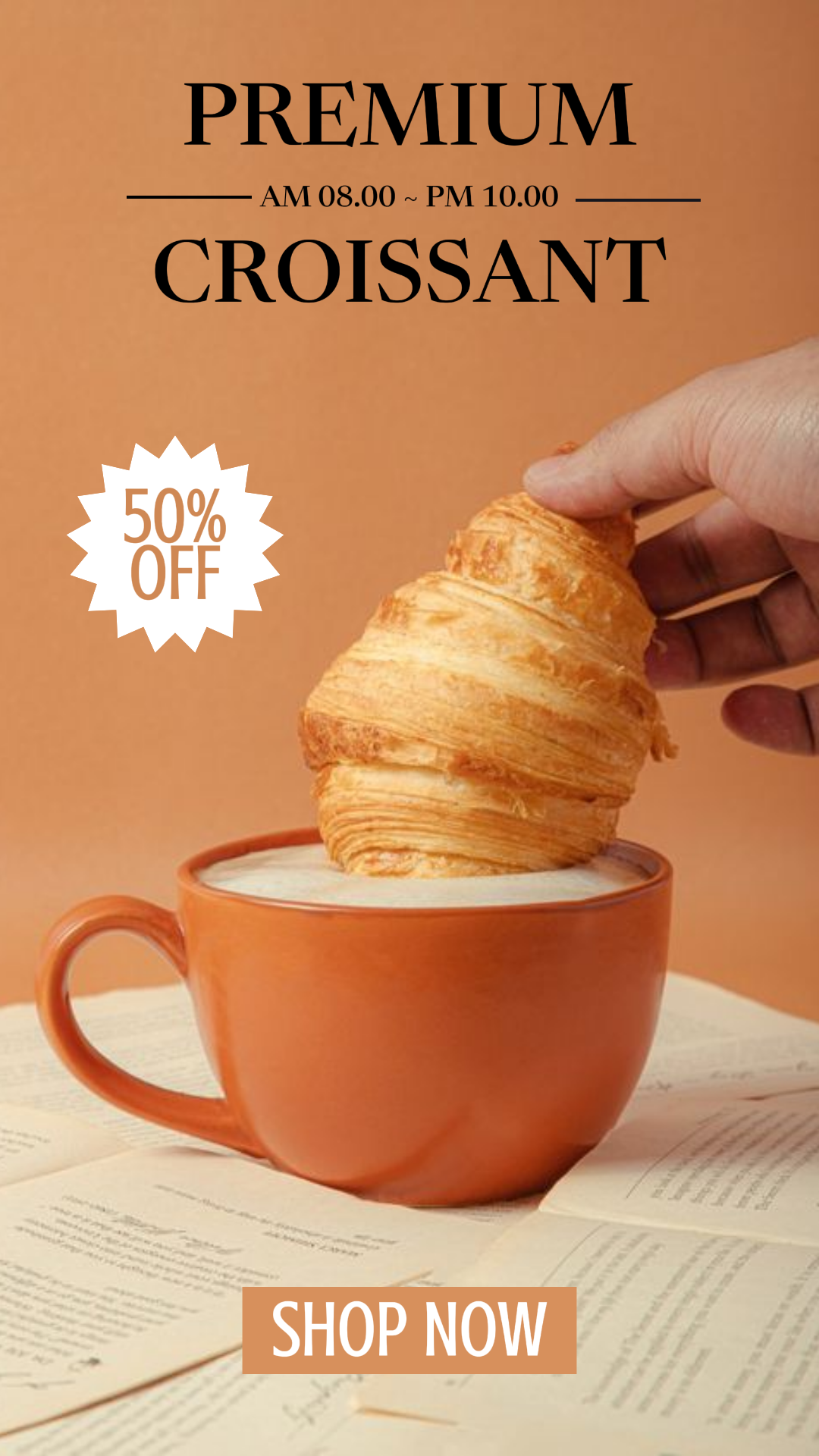 Affiche marketing sur les aliments et les boissons Tiktok Post Achetez maintenant