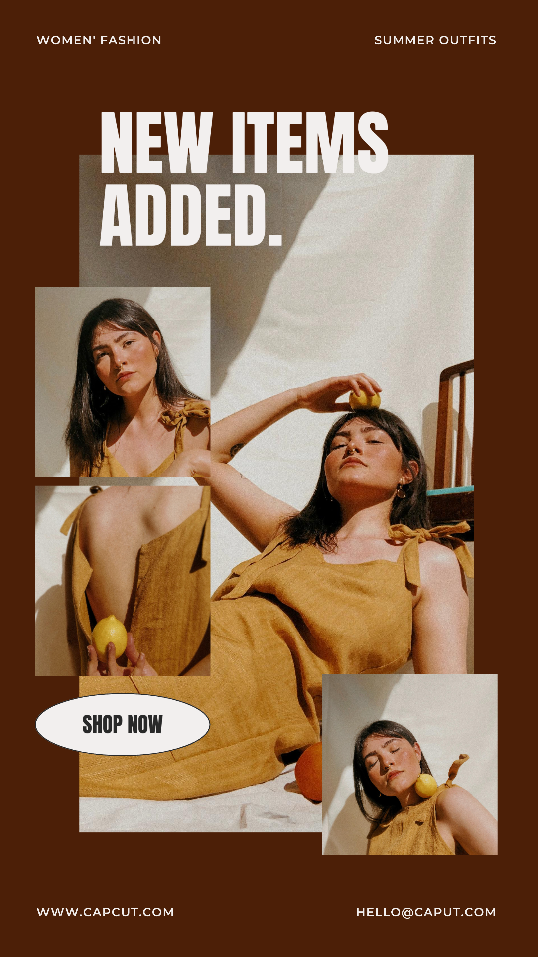 Kleidung Marketing Poster Damen Sommer Outfits Produkt Display Instagram Story 