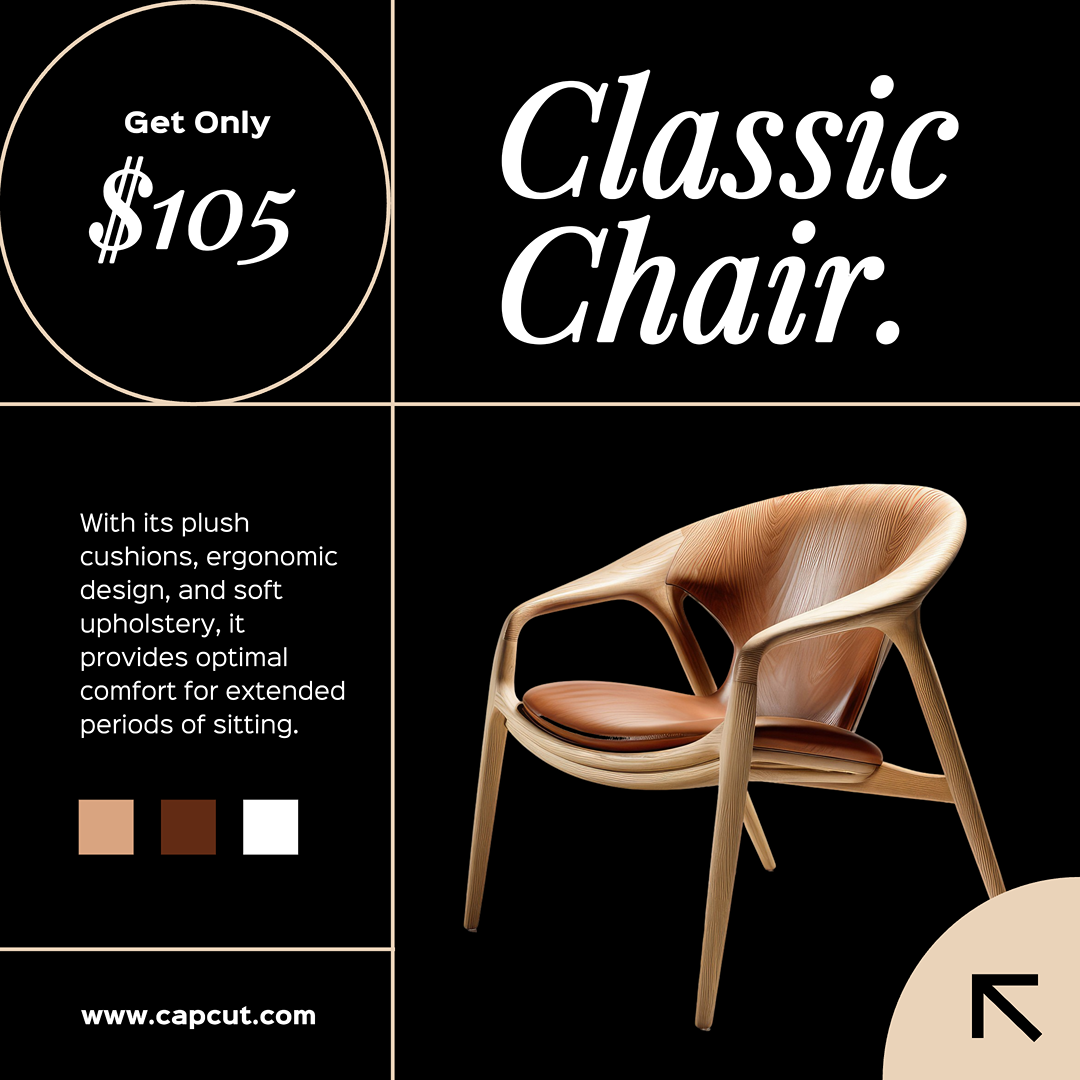 Haushalt Marketing Poster Klassischer Stuhl Instagram Post