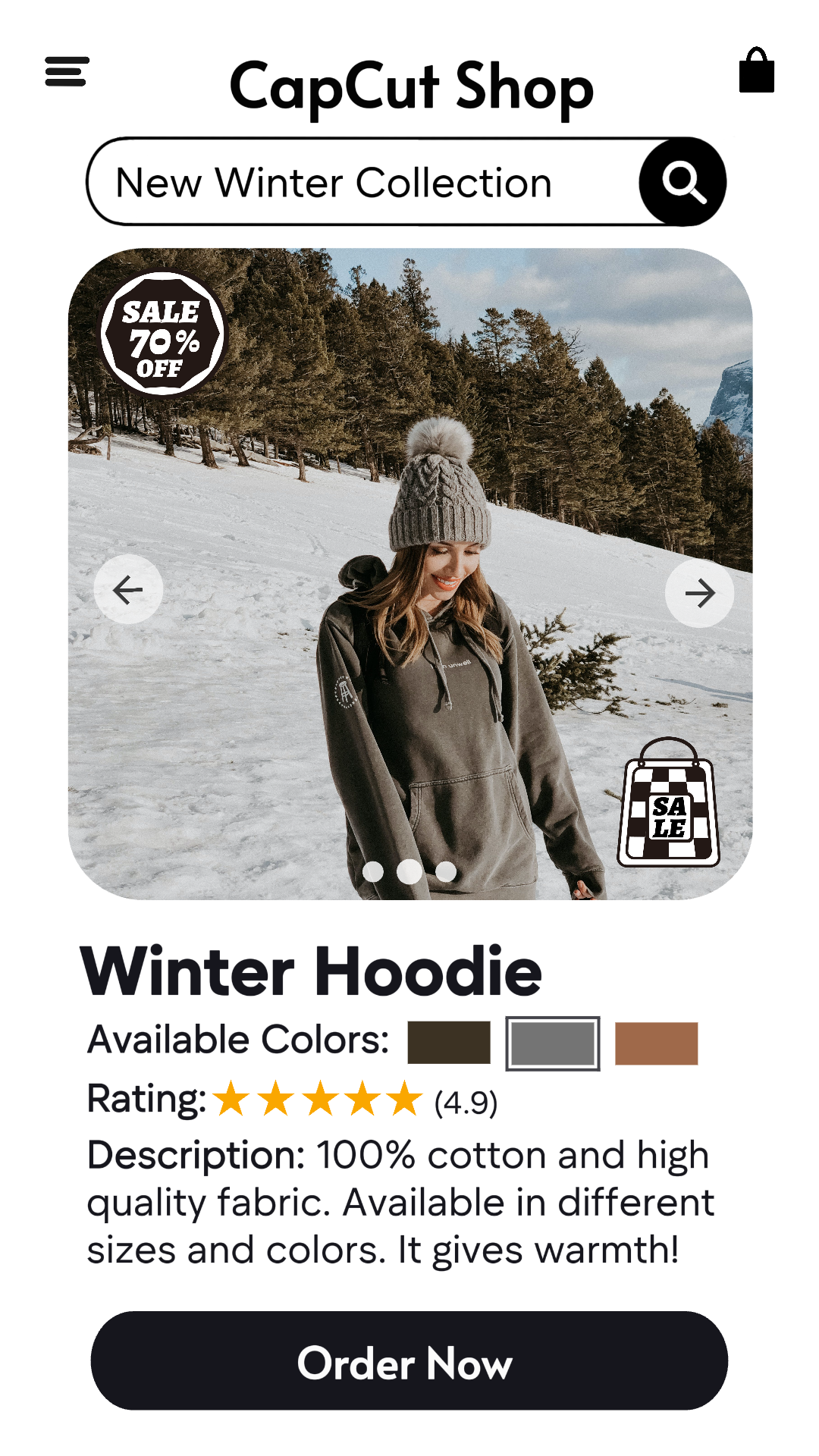 1-제품 이미지 겨울 컬렉션 인스타그램 스토리