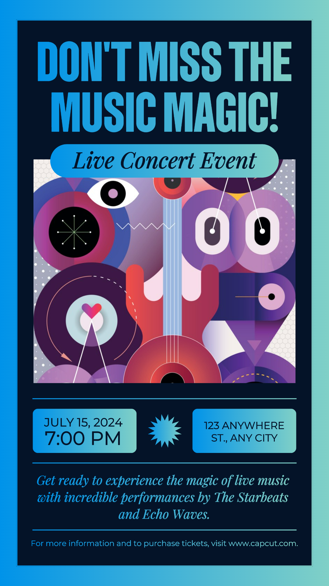 Hiburan Konser Langsung Acara musik instagram Story gradien