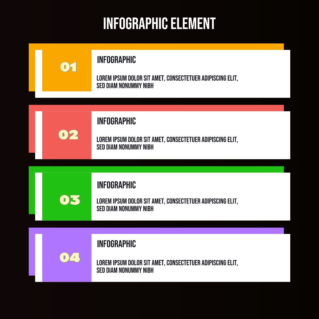 Infografía sin marketing Cuadrado a todo color