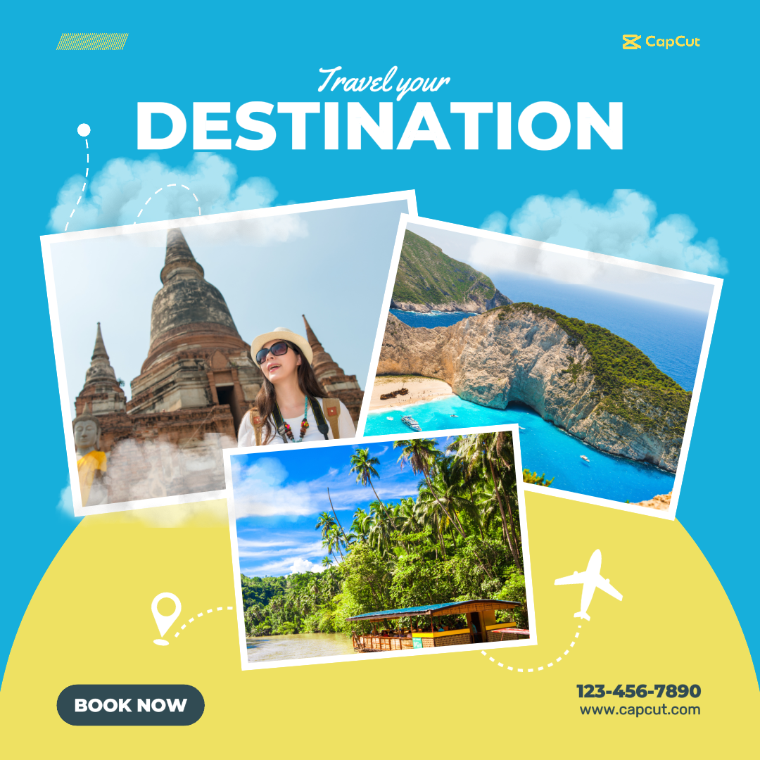 Cartel de marketing de viajes Instagram Post Destino de aventura