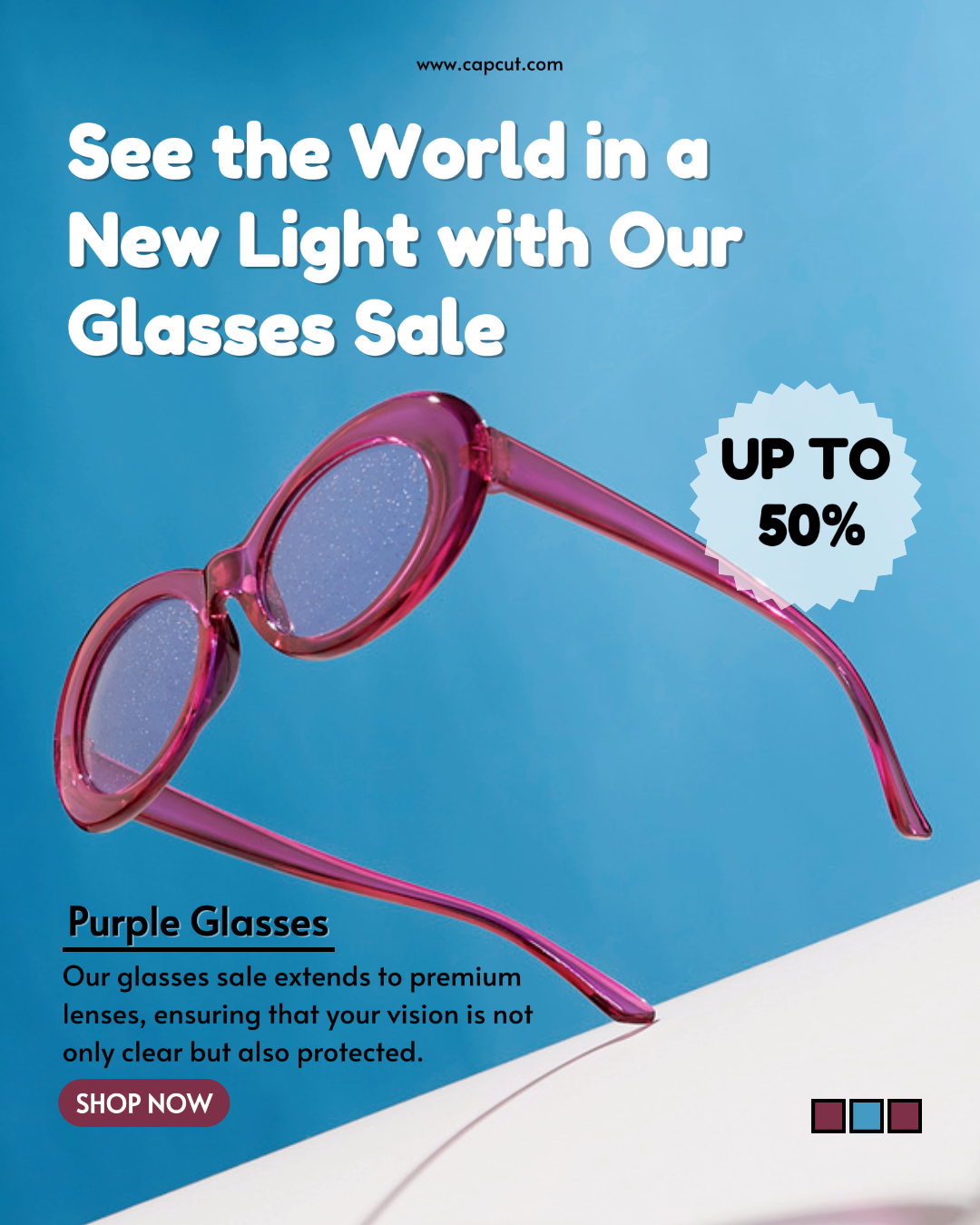 lunettes violettes promo instagram post
