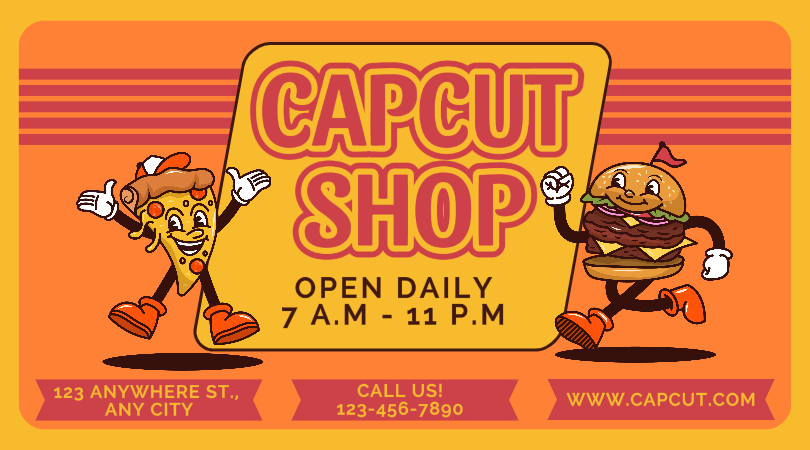 Retro Capcut Shop Food Promotion Facebook Ad | Redação Publicitária
