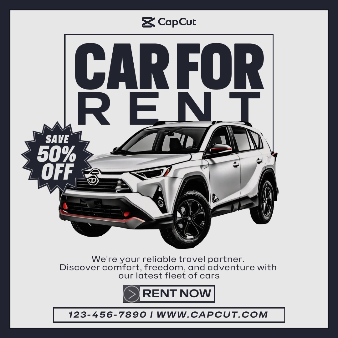 Minimalist Car For Rent Instagram Post