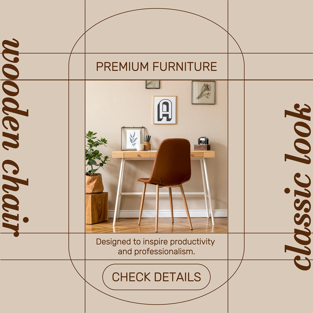Household e-commerce product display wooden chair