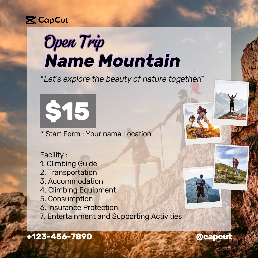 Viaje - Viaje Abierto Montaña Post Instagram Post Minimalista