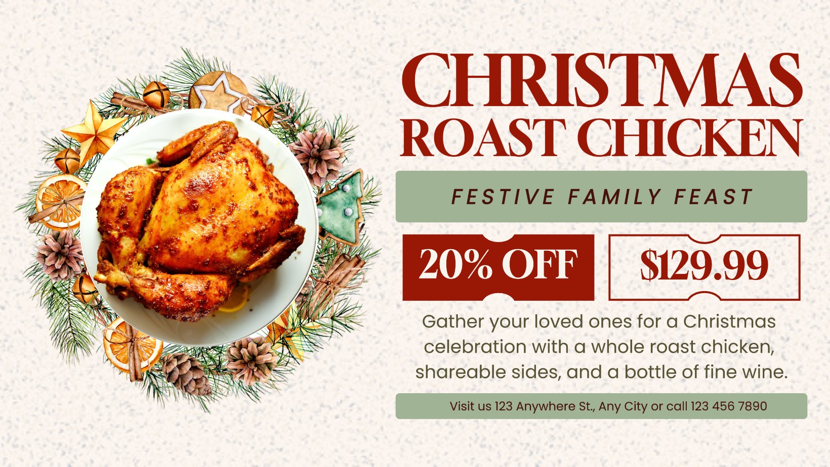 Promoción De Comida De Navidad Portada De Facebook