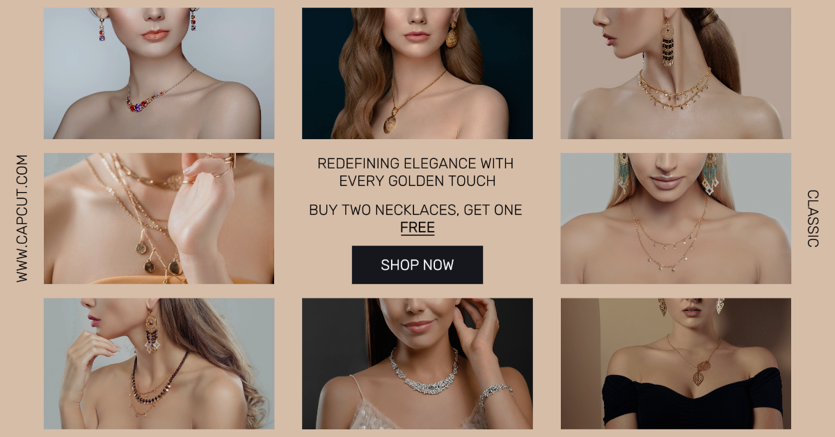 Anuncios de Facebook Joyas Cartel de marketing Promoción de ventas Marrón Delicado